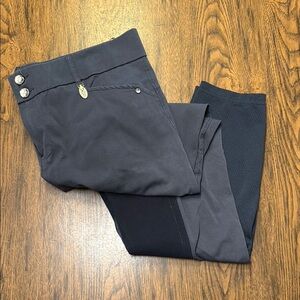 Irideon Navy Rhinestone Knee Patch Breeches 34